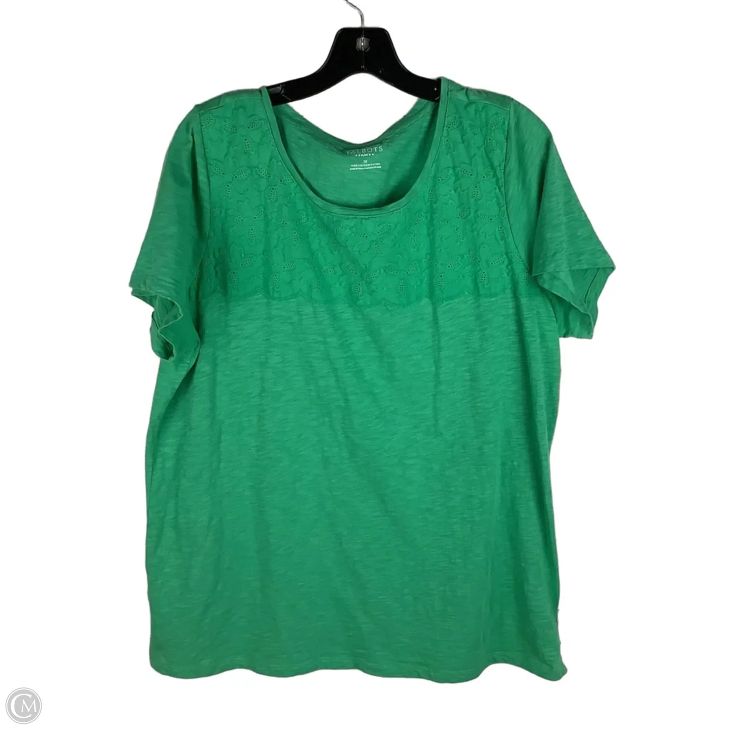 Top Short Sleeve Basic By Talbots In Green, Size: 1x