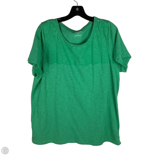 Top Short Sleeve Basic By Talbots In Green, Size: 1x