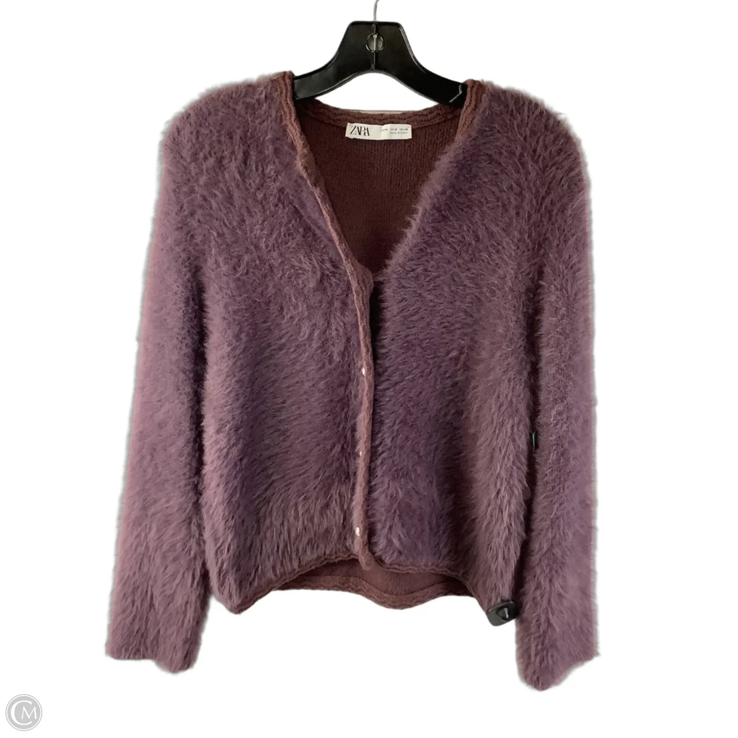 Sweater Cardigan By Zara In Maroon, Size: M