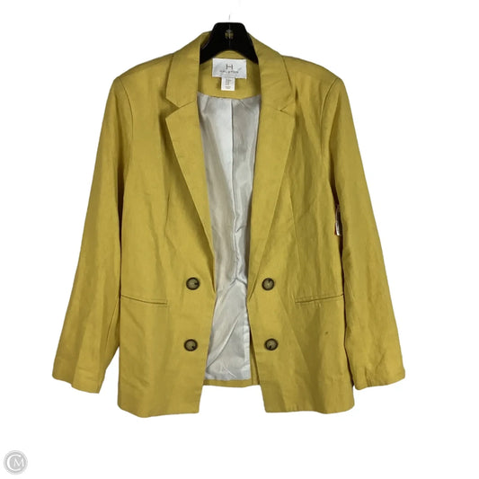 Blazer Designer By Halston In Yellow, Size: M
