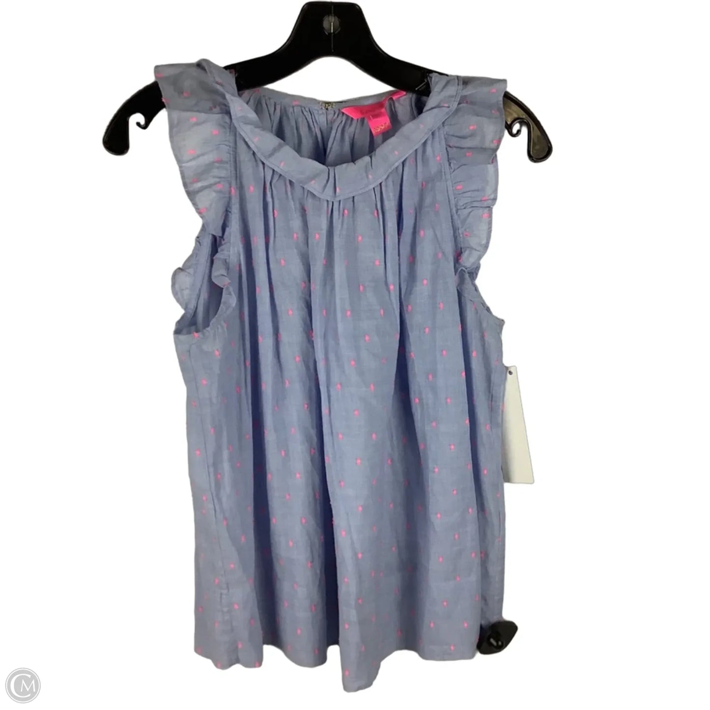 Top Short Sleeve Designer By Lilly Pulitzer In Blue, Size: S