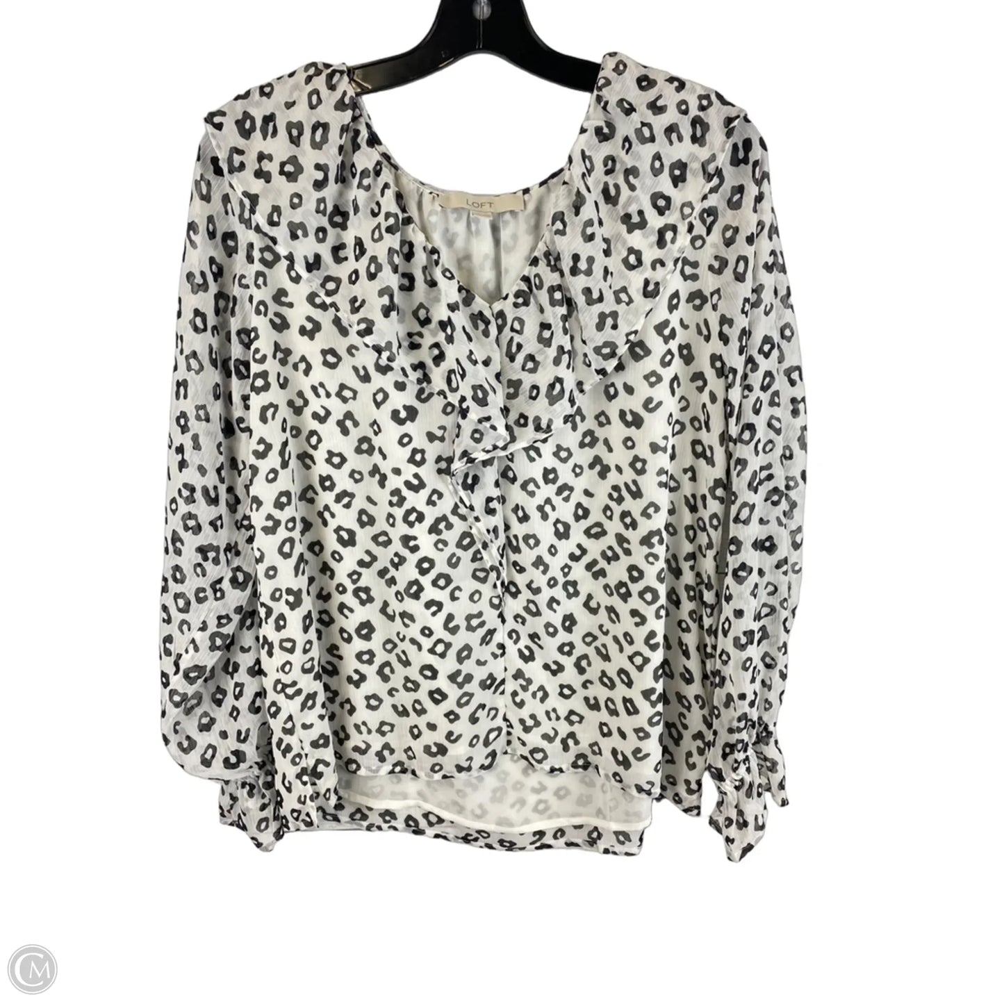 Top Long Sleeve By Loft In White, Size: M