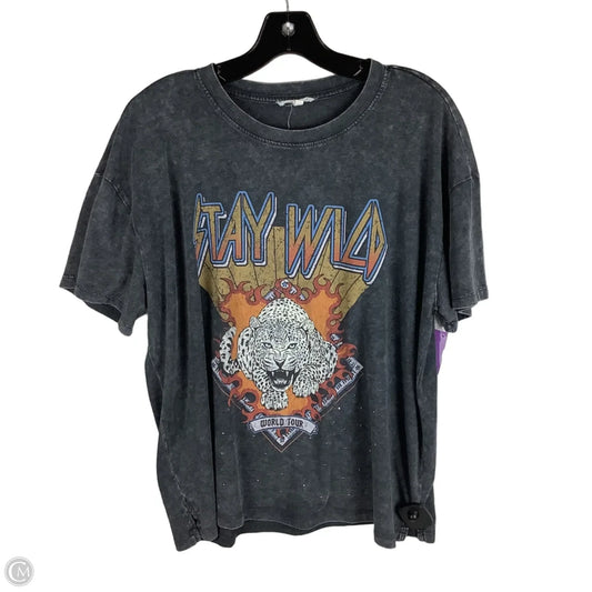 Top Short Sleeve Basic By Maurices In Grey, Size: L