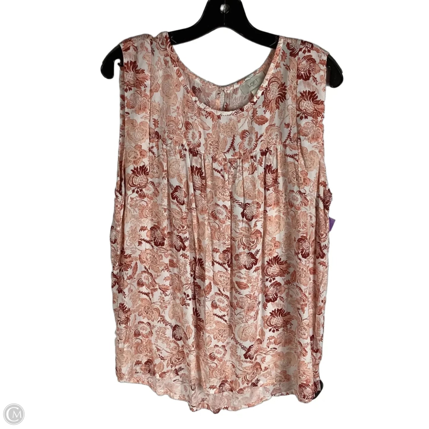 Top Sleeveless By Loft In Peach, Size: L
