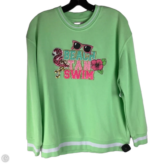 Sweatshirt Crewneck By Simply Southern In Green, Size: S