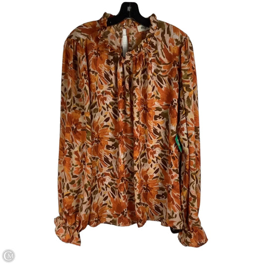 Top Long Sleeve By Haptics In Orange, Size: 1x