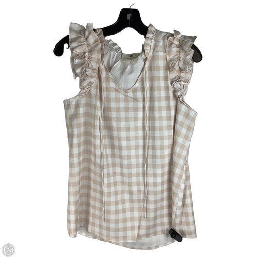 Top Short Sleeve By Cmc In Checkered Pattern, Size: Xl