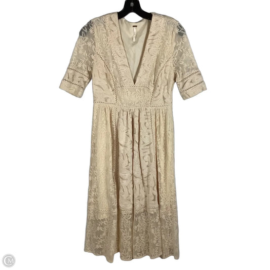Dress Casual Maxi By Free People In Cream, Size: 4