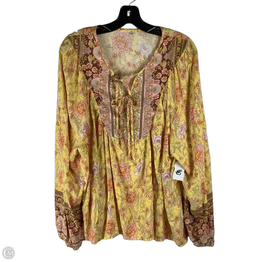 Top Long Sleeve By Clothes Mentor In Yellow, Size: 2x