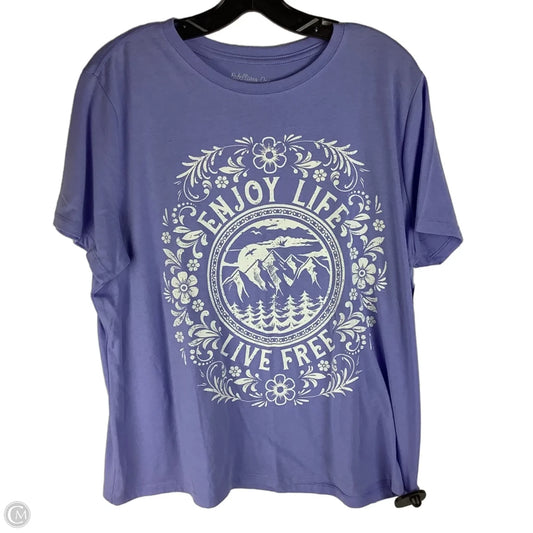 Top Short Sleeve By Cmc In Purple, Size: 1x