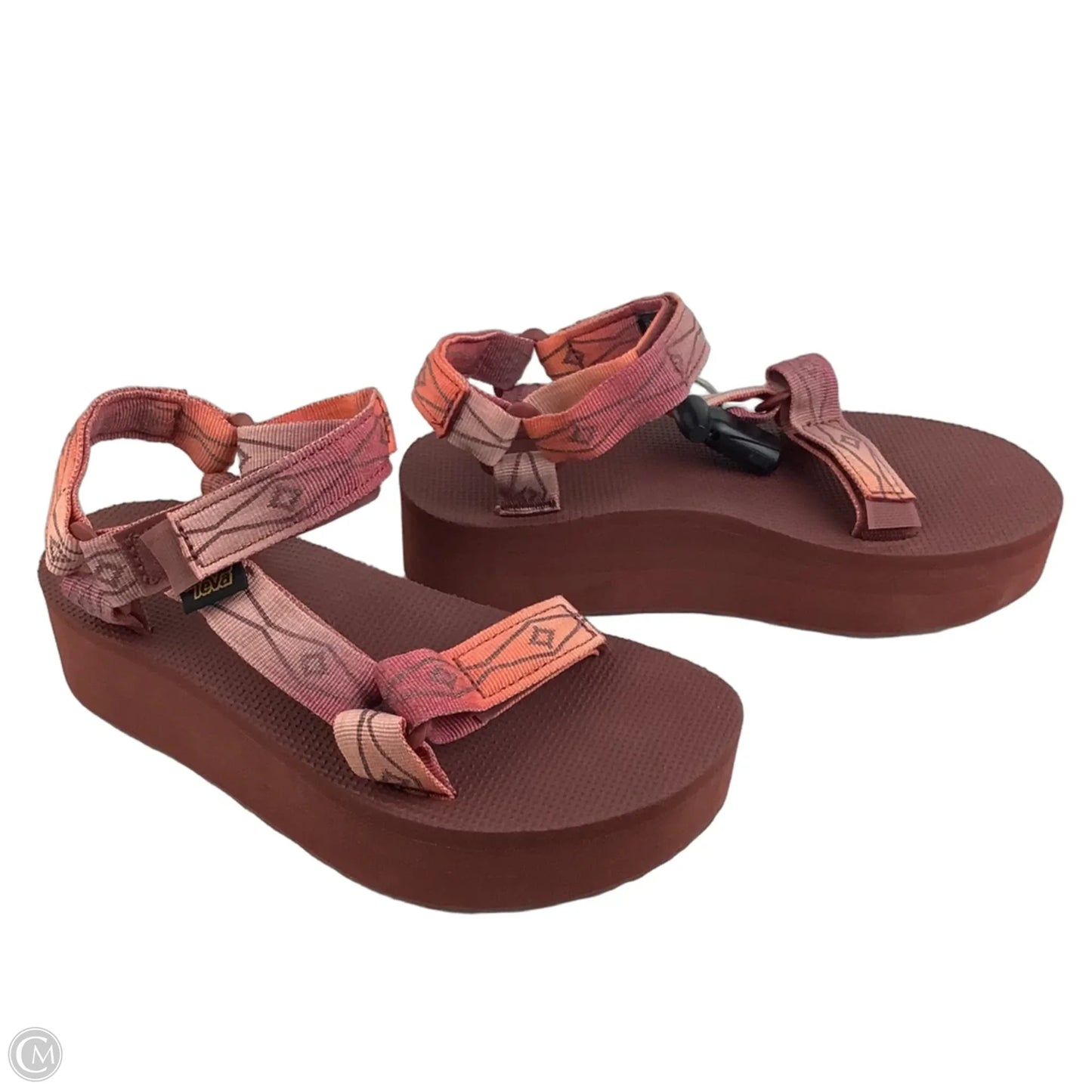Sandals Heels Platform By Teva In Maroon, Size: 6