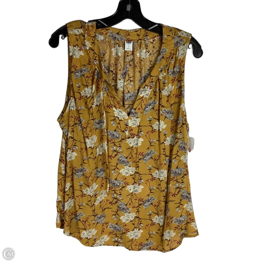 Top Sleeveless By Old Navy In Yellow, Size: L
