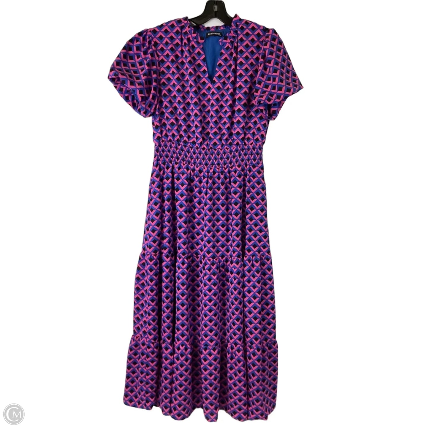 Dress Casual Maxi By Cmc In Blue & Pink, Size: M