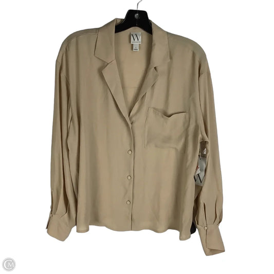 Top Long Sleeve By Worthington In Tan, Size: L