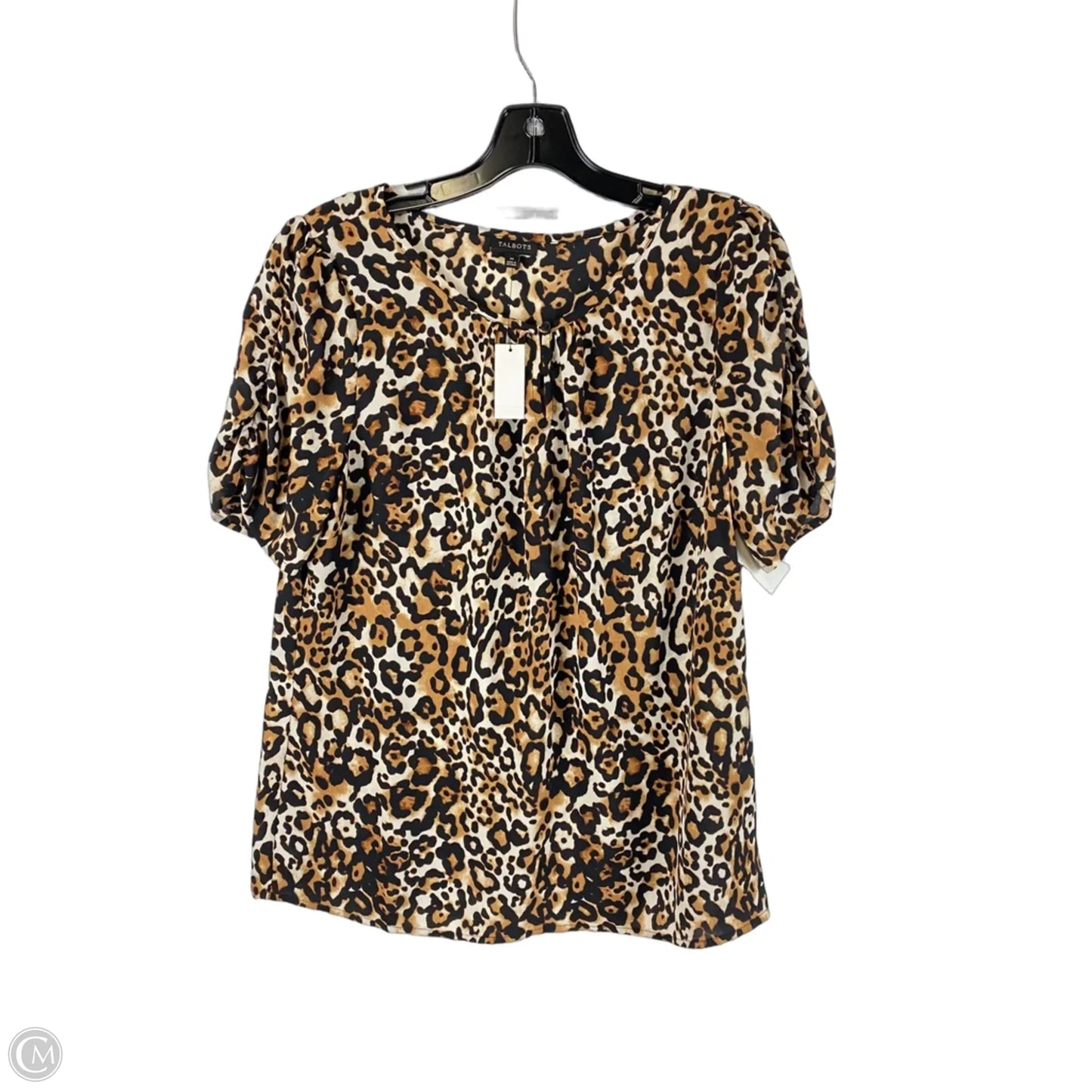 Top Short Sleeve By Talbots In Animal Print, Size: M
