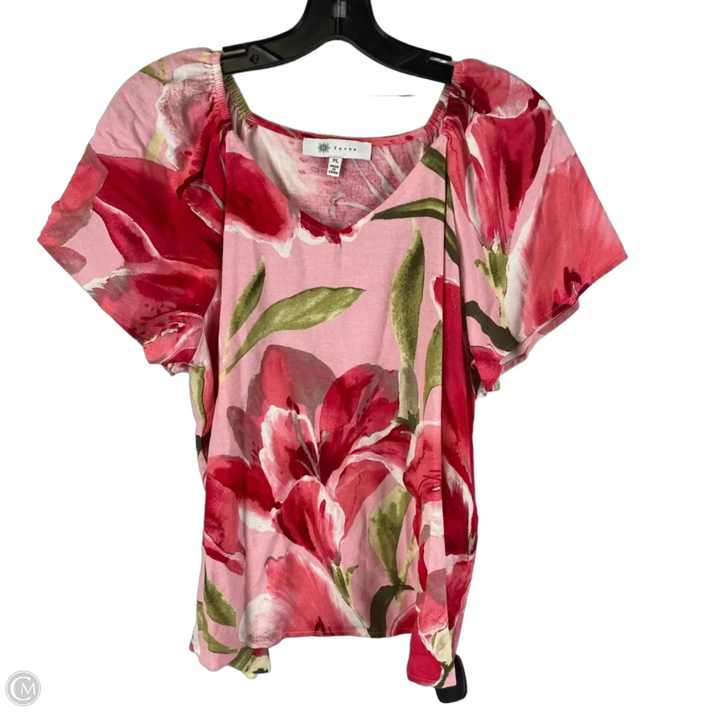 Top Short Sleeve By Fever In Pink, Size: L