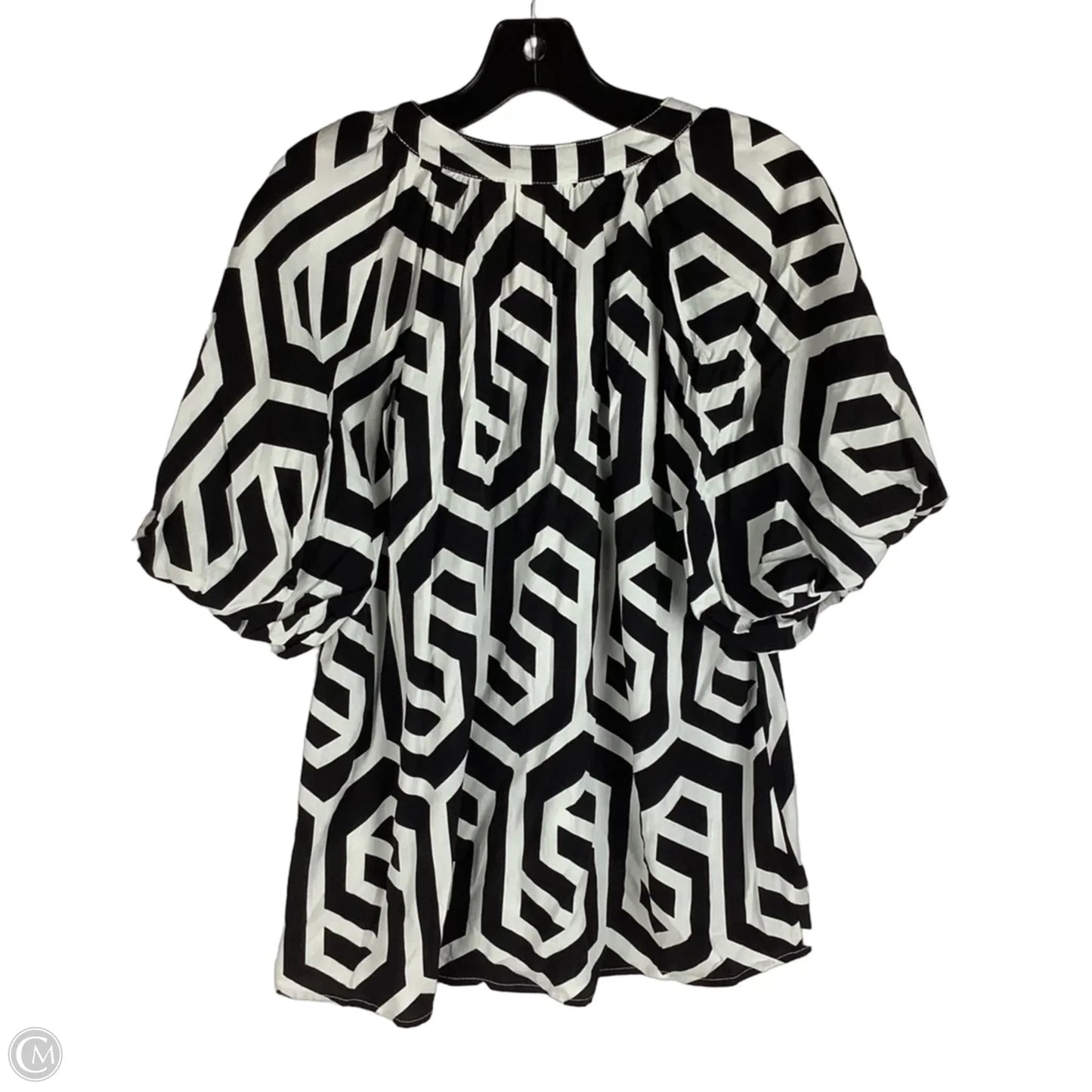 Top Short Sleeve By Entro In Black & White, Size: L