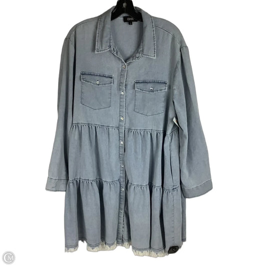Dress Casual Short By Oddi In Blue Denim, Size: L