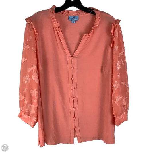 Top 3/4th Sleeve By Cece In Pink, Size: 1x