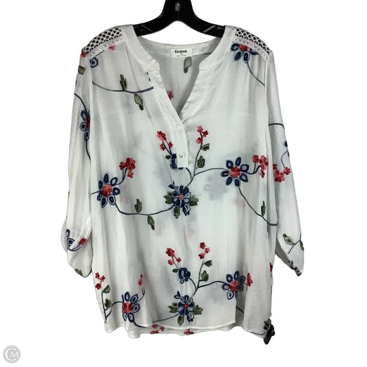 Top Long Sleeve By Kindred In Floral Print, Size: 2x