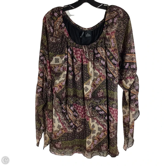Top Long Sleeve By New Directions In Multi-colored, Size: Xl