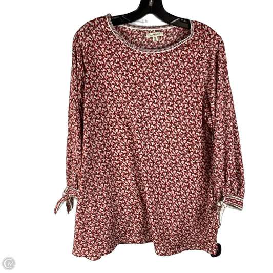 Top 3/4th Sleeve By Max Studio In Red, Size: 1x