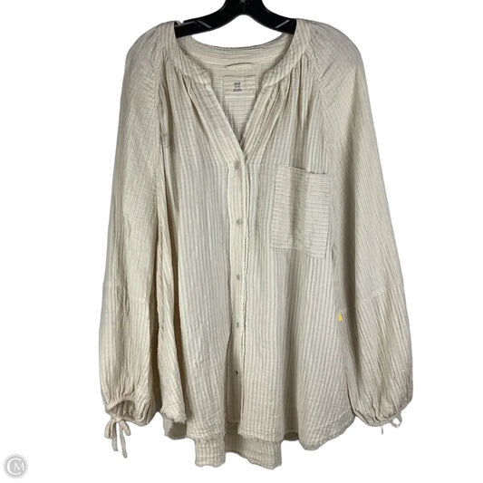 Top Long Sleeve By Aerie In Tan, Size: Xl