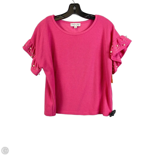 Top Short Sleeve By She + Sky In Pink, Size: L