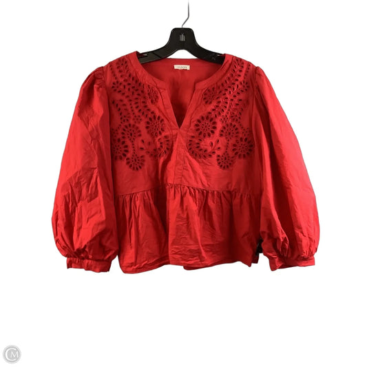 Top Long Sleeve By Jodifl In Red, Size: M
