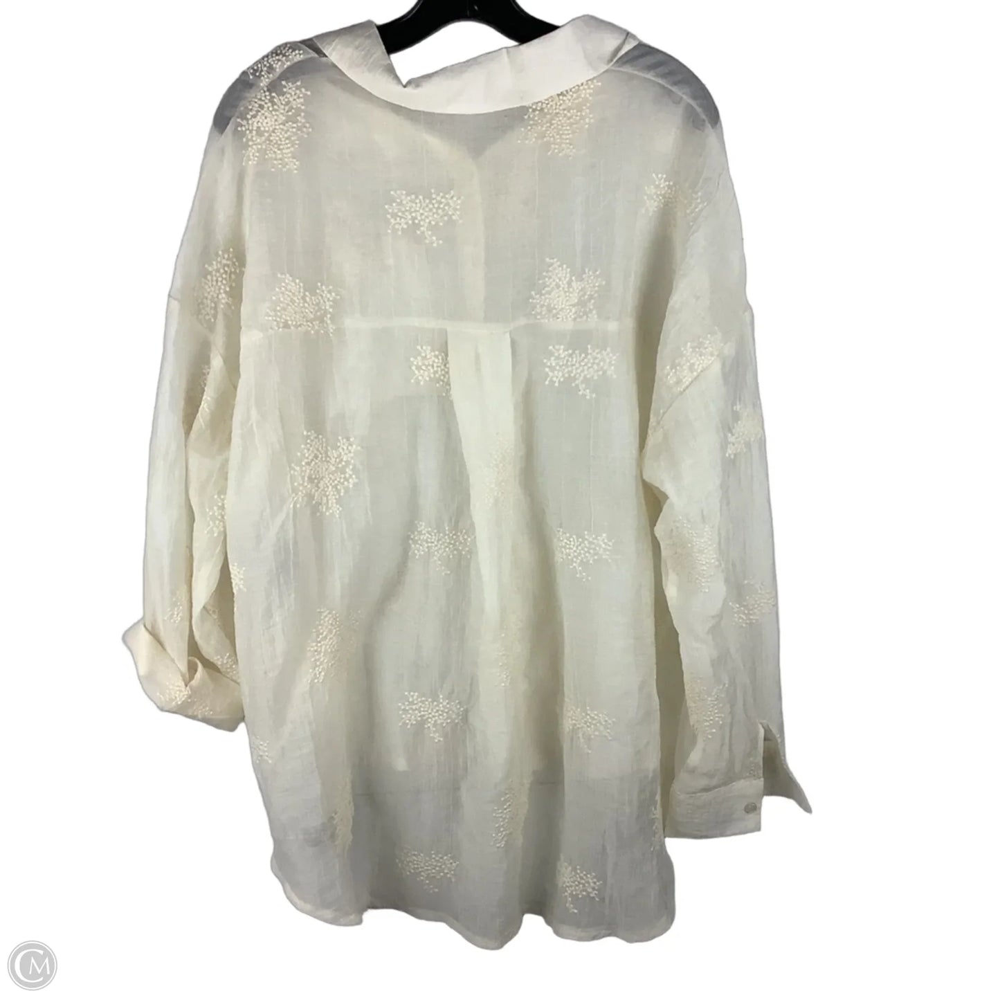 Blouse Long Sleeve By Peach In Cream, Size: Xl