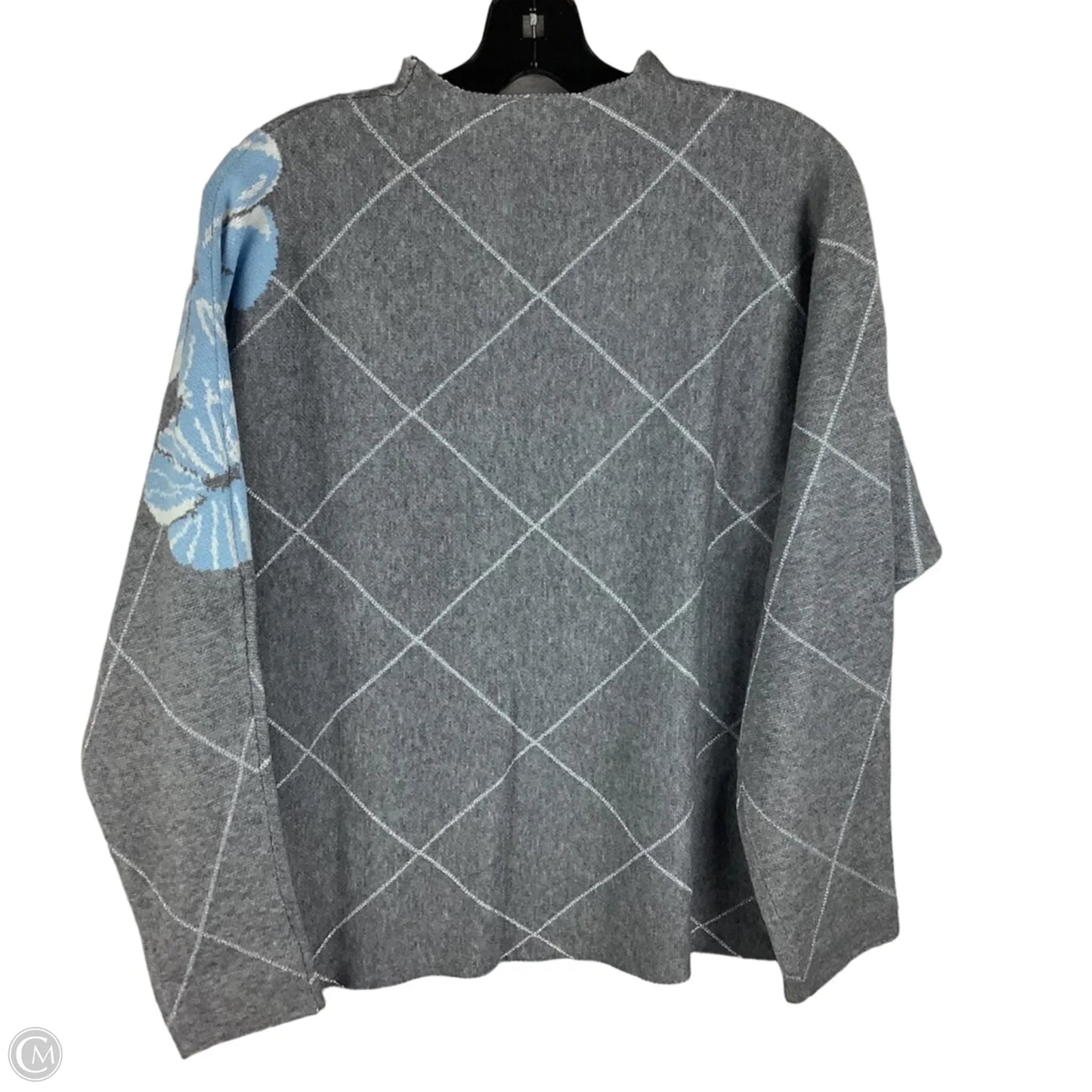 Sweater By Joseph A. In Blue & Grey, Size: L