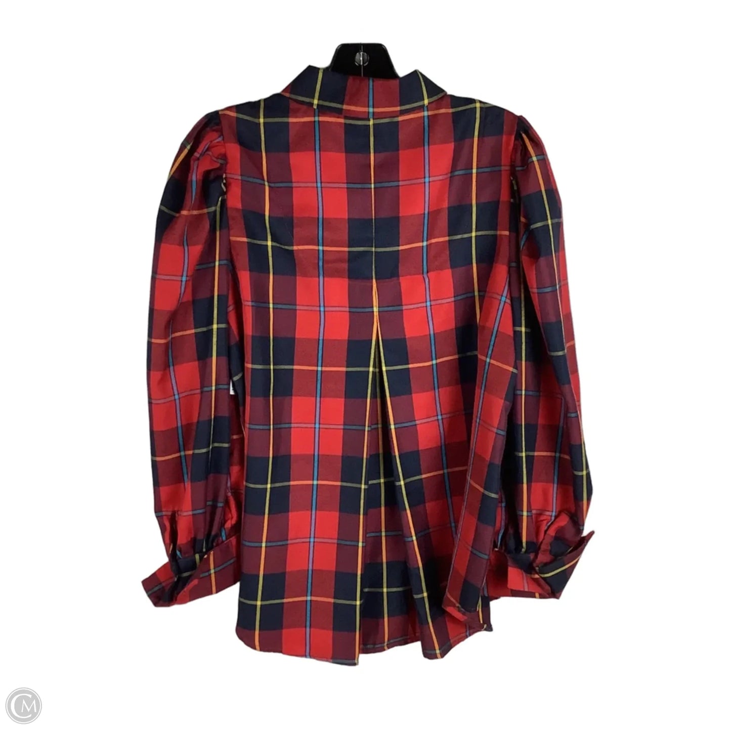 Blouse Long Sleeve By Gretchen Scott In Plaid Pattern, Size: S