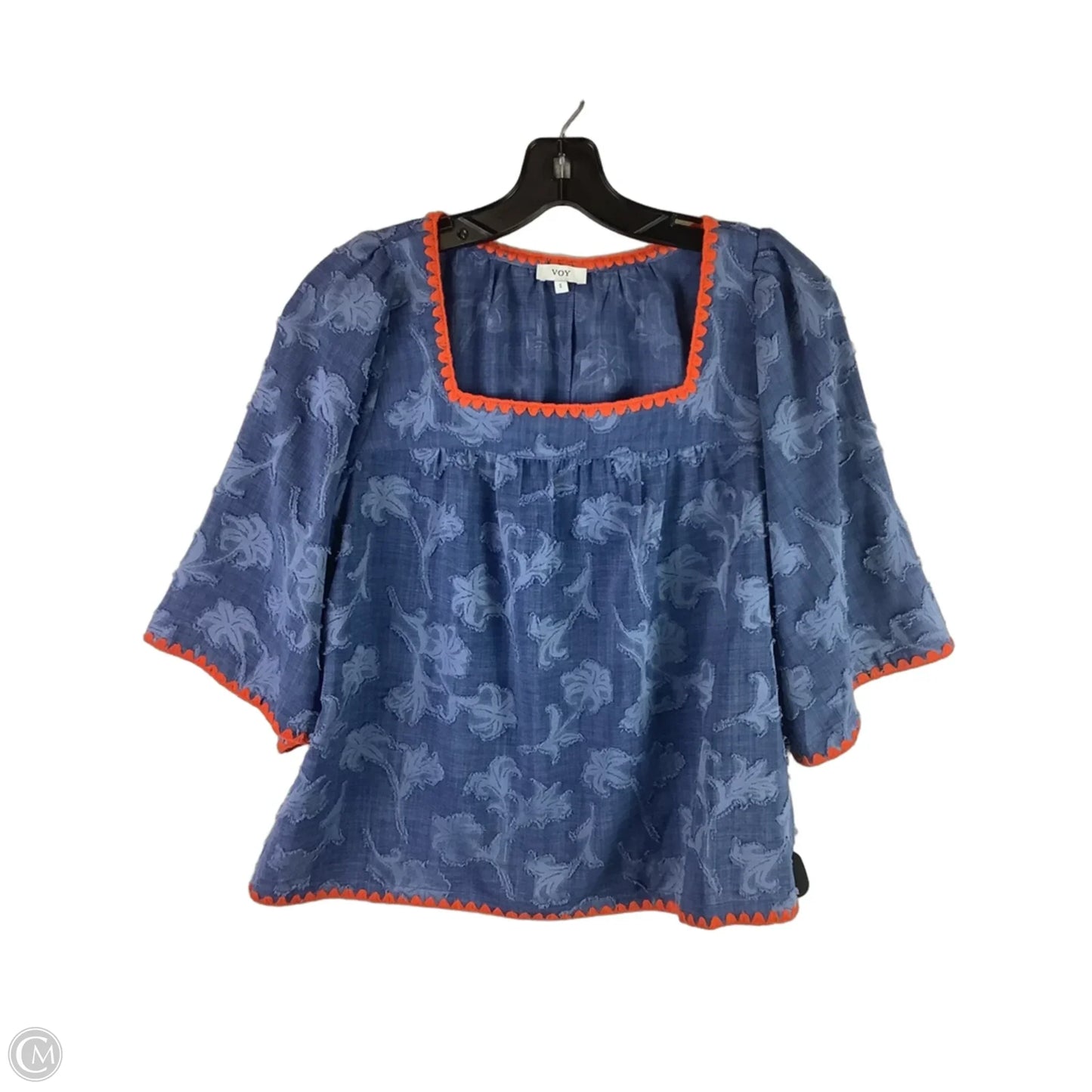 Top Short Sleeve By Voy In Blue & Orange, Size: S