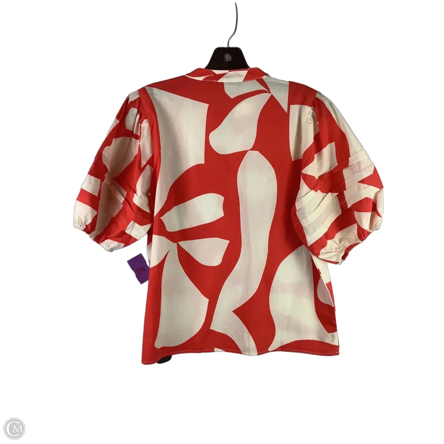 Top Short Sleeve By Cma In Cream & Orange, Size: M