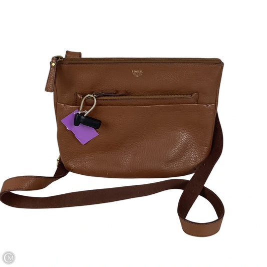 Crossbody Leather By Fossil, Size: Medium