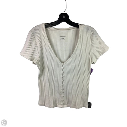 Top Short Sleeve By Anthropologie In Cream, Size: Xl