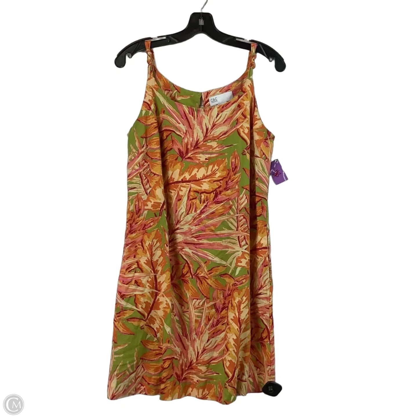 Dress Party Short By C And C In Green & Orange, Size: M