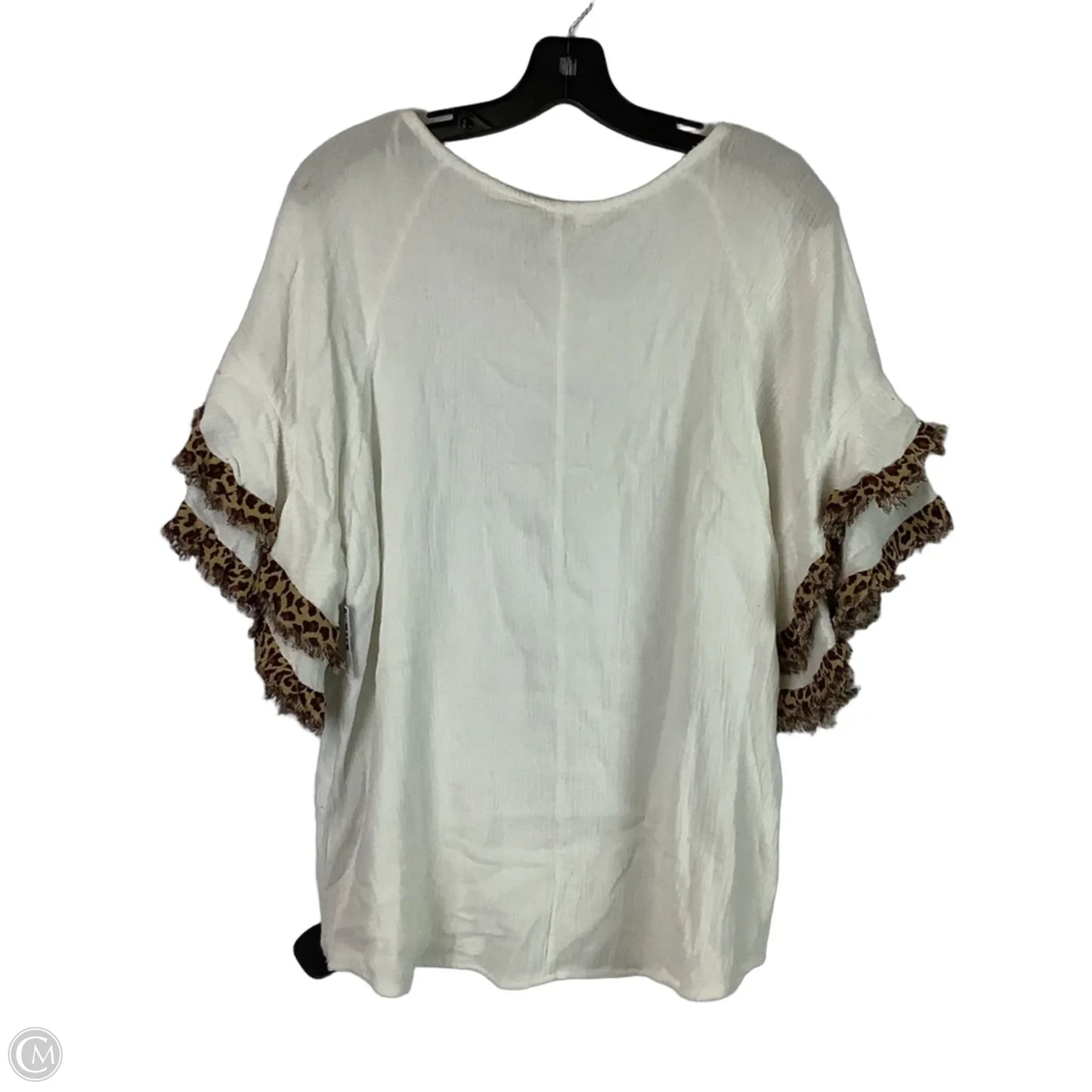 Top Short Sleeve By Umgee In Leopard Print, Size: L