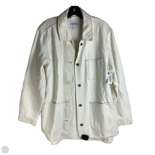 Jacket Denim By Old Navy In Cream, Size: L