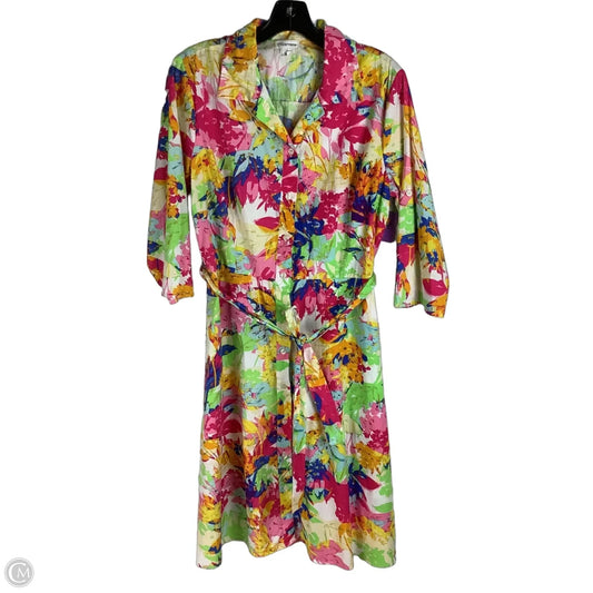 Dress Casual Midi By Clothes Mentor In Multi-colored, Size: L