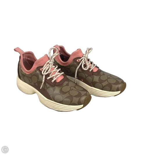 Shoes Designer By Coach In Brown & Pink, Size: 8