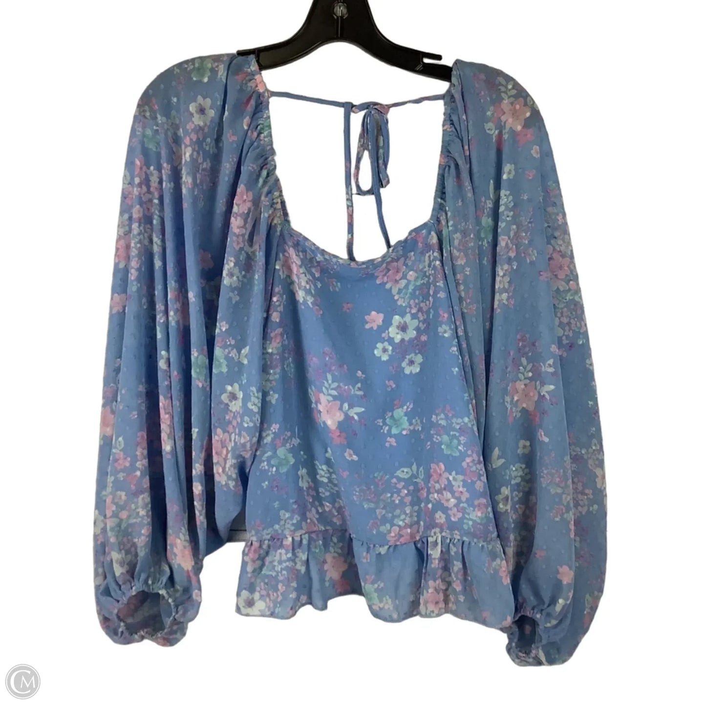 Top Long Sleeve By Dress Up In Blue & Pink, Size: L