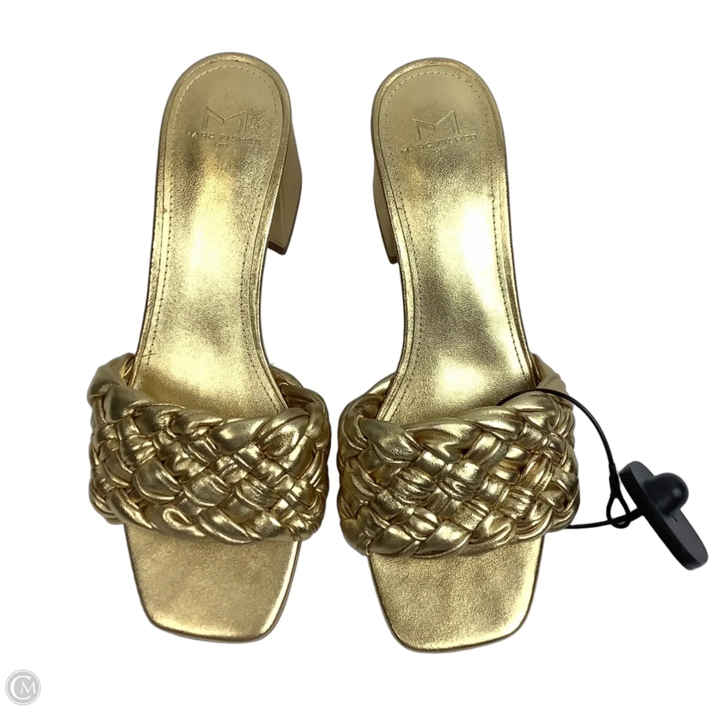 Sandals Heels Block By Marc Fisher In Gold, Size: 8
