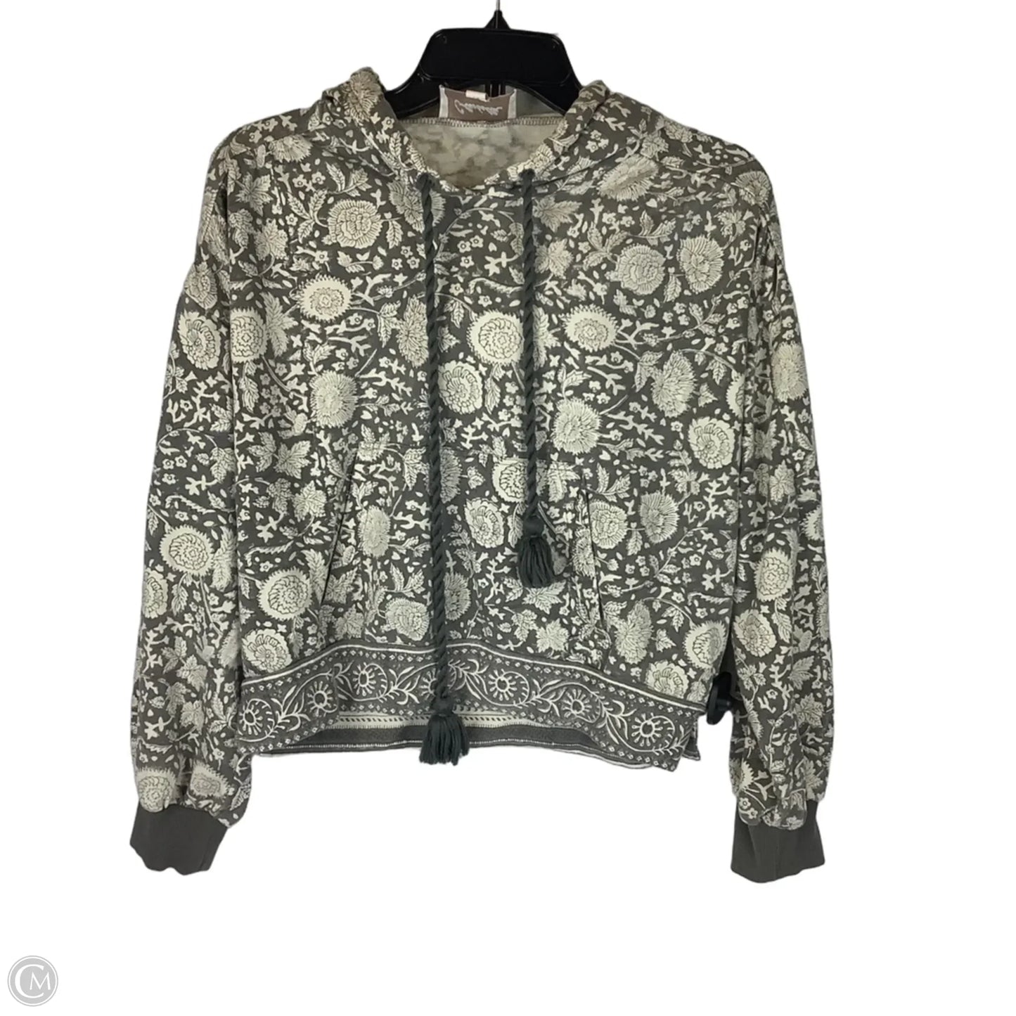 Sweatshirt Hoodie By Cleobella In Cream & Grey, Size: S