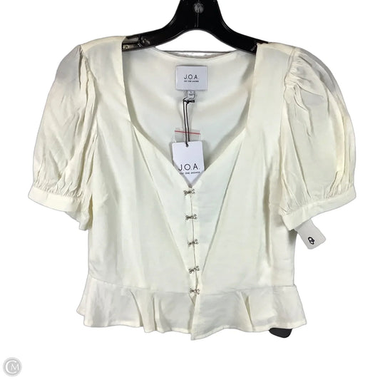 Top Short Sleeve By Cmb In Cream, Size: S