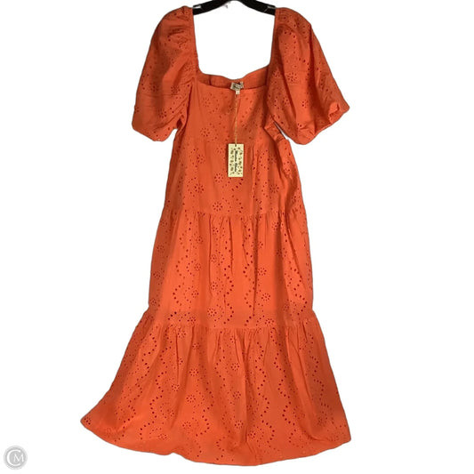 Dress Casual Midi By Cmc In Orange, Size: M