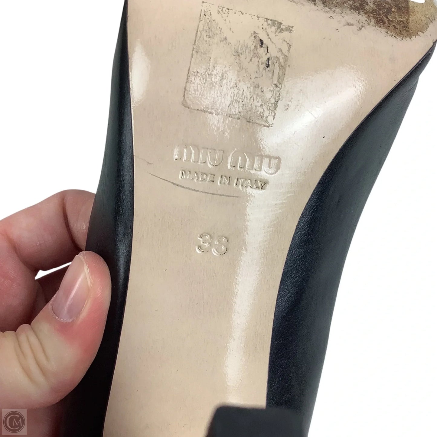Shoes Luxury Designer By Miu Miu In Black, Size: 38