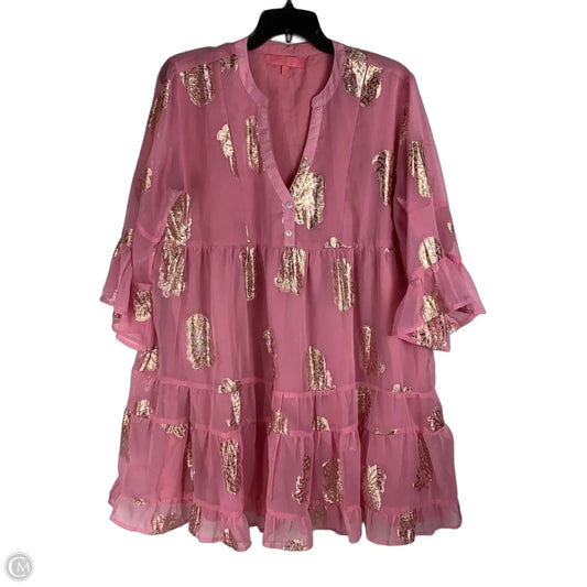 Dress Party Short By Simply Southern In Gold & Pink, Size: L