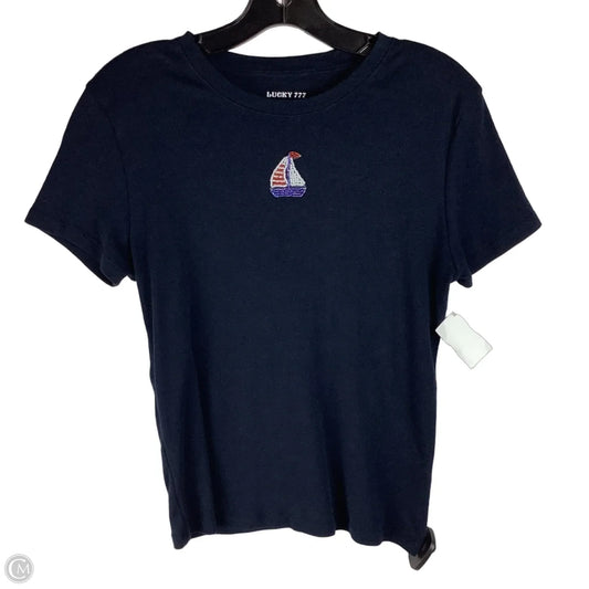 Top Short Sleeve By Clothes Mentor In Blue & Red & White, Size: Xl