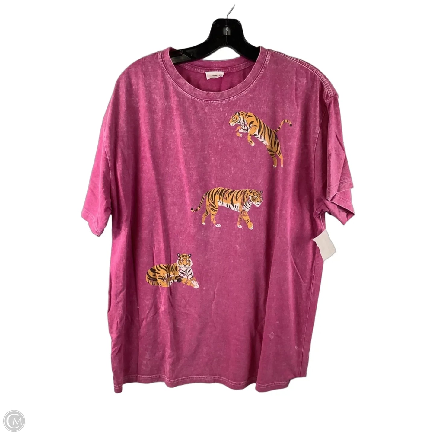 Top Short Sleeve By Clothes Mentor In Orange & Pink, Size: L